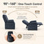 LLappuil Recliner Chair, Power Zero Gravity Chenille Reclining Sofa Chair, Electric Adjustable 90‑160° Recliner Reading Chair for Living Room
