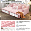 LLappuil 2 Piece Chaise Lounge Chair Indoor, Corduroy Boneless Sofa Bed, Deep Seat Sleeper Couch Reading Chairs, Cloud Sofas Couches for Living Room, No Assembly Required Pink