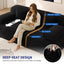LLappuil Futon Sofa Bed, 79" Loveseat Sofa Convertible Sofa Bed Queen Size, Corduroy Sofa Couch for Living Room Black