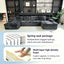 LLappuil 131" Sectional Sofa, U Shaped Sectional Couch with Chaise, Boneless Corduroy Sofa Couch for Living Room Black