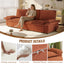 LLappuil 95" Pull Out Sofa Bed Queen Size, Oversized Corduroy Loveseat Sofa Couch Convertible Sofa Bed for Living Room Orange