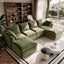 LLappuil 122" Sectional Sofa, U Shaped Sectional Couch with Double Ottoman, Linen Boneless Cloud Couch for Living Room