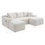 LLappuil Sectional Sofa, 106" U Shaped Modular Sectional Couch with Left Chaise, Cloud Courduroy Sofa Couch with Movable Ottoman for Living Room White