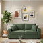 LLappuil 69" Loveseat Sofa, Upholstered Couch with 2 Throw Pillows for Living Room, Linen Green