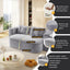 LLappuil 79" Futon Sofa Bed, Boneless Sofa Convertible Sofa Bed Full Size, Corduroy Loveseat Floor Sofa Couch for Living Room