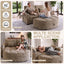 LLappuil 60" Loveseat Sofa with Storage Ottoman, 2 Seat Sofa Convertible Sofa Bed, Chenille Sofa Couch with Small Tabletop, USB & Type-c Charging Port, Cup Holders for Living Room Khaki