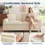 LLappuil 59" Loveseat Sofa, Small Living Room 2 Seat Sofa Couch, Corduroy Cloud Sofa Couch for Apartment, Compact Space Beige