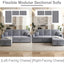 LLappuil 84" Sectional Sofa, Sectional Couch with Pull Out Sofa Bed Convertible Sofa Bed, Corduroy Sofa Couch with Storage Chaise, Small Desktop, Cup Holders, Charging Port for Living Room Gray