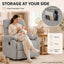 LLappuil Recliner Chair, 360° Swivel Reclining Chair, Manual Nursery Glider Rocker Recliner Chair for Living Room, Corduroy Beige
