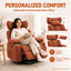 LLappuil Chenille Recliner Chair, 360° Swivel Reclining Chair with Detachable Adjustable Neck Pillow, Manual Nursery Glider Rocker Recliner Chair for Living Room Blue