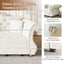 LLappuil 98" Pull Out Sofa Bed King Size, Oversized Chesterfield Velvet Sofa with Flower Tufting, Loveseat Sofa Couch Convertible Sofa Bed for Living Room Beige