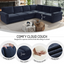 LLappuil Sectional Sofa Couch, Oversized Chenille Sofa with Pull Out Sofa Bed for Living Room Blue