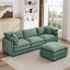 LLappuil Modular Sectional Sofa, Sectional Couch with Movable Ottoman, Chenille 4 Seat Cloud Sofa Couch for Living Room Mint Green
