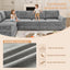 LLappuil Sectional Sofa, Sectioanl Couch with Pull Out Sofa Bed King Size, Chenille Sofa Conertible Sofa Bed for Living Room