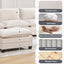 LLappuil Sectional Sofa, 4 Seat Corduroy Cloud Sofa Couch with Reversible Ottoman for Living Room Beige
