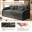 LLappuil Full Size Pull Out Sofa Bed, Compact Loveseat Sofa Covertible Sofa Bed with USB Port, Side Pocket , Chenille Sofa Couch for Living Room Gray
