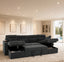 LLappuil 83" Sectional Sofa, Compact Sectional Couch with Reversible Storage Chaise, Breathable Foil Fabric Sofa Couch Convertible Sofa Bed with Cup Holder for Lving Room