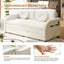 LLappuil Full Size Pull Out Sofa Bed, Compact Loveseat Sofa Covertible Sofa Bed with USB Port, Side Pocket , Chenille Sofa Couch for Living Room Beige