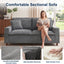 LLappuil 81" Chenille Sofa, Comfy Loveseat Sofa Couch , Mid-Century Upholstered Couch for Living Room Gray