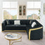 LLappuil Sectional Sofa, 106" Chesterfield Sofa with Curved Arm Button Tufted, Velvet Cloud Sofa Couch for Living Room Black