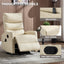 LLappuil Recliner Chair, 360° Swivel Massage Recliner Chair with Heat, Nursery Glider Rocker Faux Leather Recliner Chair for Living Room Beige