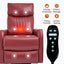 LLappuil Recliner Chair, 360° Swivel Massage Recliner Chair with Heat, Nursery Glider Rocker Recliner Chair for Living Room, Bedroom, Faux Leather Red