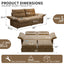 LLappuil Pull Out Sofa Bed Queen Size, Loveseat Sofa Convertible Sleeper Sofa Bed, Velvet Sofa Couch with Adjustbale Armrest, USB Charging Port for Living Room Camel