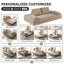 LLappuil King Size Convertible Sofa Bed, 87" DIY Chenille Sofa Couch with Deep Seat for Living Room Camel