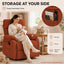 LLappuil Recliner Chair, 360° Swivel Reclining Chair, Manual Nursery Glider Rocker Recliner Chair for Living Room, Corduroy Beige