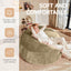 LLappuil 6 Feet Bean Bag Chair, Lazy Sofa Chair for Adults, Memory Foam Bean Bag Chairs with Filler Included for Living Room Bedroom Khaki