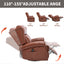 LLappuil Recliner Chair, 360° Swivel Massage Recliner Chair with Heat, Genuine Leather Nursery Glider Rocker Manual Recliner Chair with Side Pockets for Living Room, Bedroom Dark Brown