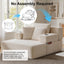 LLappuil Chaise Lounge Chair Indoor, Corduroy Boneless Sofa Bed with Cup Holder, Deep Seat Sleeper Couch Reading Chairs, Cloud Sofas Couches for Living Room, No Assembly Required Beige