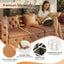 LLappuil 89" Faux Leather Chesterfield Sofa, Oversized Pull Out Sofa Bed King Size, Loveseat Sofa Couch Convertible Sofa Bed for Living Room Brown