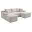 LLappuil Sectional Sofa, 94.5" U Shaped Modular Sectional Couch with Left Chaise, Cloud Courduroy Sofa Couch with Movable Ottoman for Living Room White