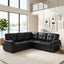 LLappuil 85" x 85" Sectional Sofa, L Shaped Sectional Couch with Pull Out Sofa Bed, Convertible Sofa Bed with Hidden Storage, Foli Fabric 5 Seat Sofa Couch for Living Room