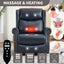 LLappuil Recliner Chair, 360° Swivel Massage Recliner Chair with Heat, Genuine Leather Nursery Glider Rocker Manual Recliner Chair with Side Pockets for Living Room, Bedroom Blue