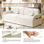 LLappuil Queen Size Pull Out Sofa Bed, Compact Loveseat Sofa Covertible Sofa Bed with USB Port, Side Pocket , Chenille Sofa Couch for Living Room Beige