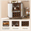 LLappuil 28" Wine Bar Cabinet, Coffee Bar Cabinet with 8-Grid Wine Rack, 5-Level Adjustable Shelves, 2 Glass Holders, 4 Hidden Storage Space