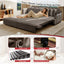 LLappuil Pull Out Sofa Bed King Size, 82" Loveseat Sofa with Bluetooth Speakers, USB Ports, Side Pockets, Corduroy Sofa Couch Convertible Sofa Bed for Living Room Brown
