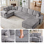 LLappuil 144" Sectional Sofa, Oversized Modular Sectional Couch with Chaise, Magazine Pockets, Removable Armrests, Cloud Boneless Corduroy Sofa Convertible Sofa Bed for Living Room