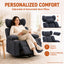 LLappuil Chenille Recliner Chair, 360° Swivel Reclining Chair with Detachable Adjustable Neck Pillow, Manual Nursery Glider Rocker Recliner Chair for Living Room Blue