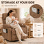 LLappuil Recliner Chair, 360° Swivel Reclining Chair, Manual Nursery Glider Rocker Recliner Chair for Living Room, Corduroy Beige
