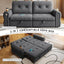 LLappuil 80" Pull Out Sofa Bed Queen Size, Loveseat Sofa Convertible Sofa Bed, Chenille Sofa Couch for Living Room Gray