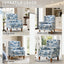 LLappuil Accent Chair, Mid-century Wingback Single Sofa Chair with Nailhead Trim Armrest, Flower Printed Polyester Fabric Reading Chair for Living Room