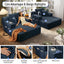 LLappuil 2 Piece Chaise Lounge Chair Indoor, Corduroy Boneless Sofa Bed, Deep Seat Sleeper Couch Reading Chairs, Cloud Sofas Couches for Living Room, No Assembly Required Blue