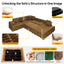 LLappuil 110" Sectional Sofa, Modular Sectional Couch Convertible Sofa Bed, 7 Seat Corduroy Sofa Couch with Movable Ottoman, Hidden Armrest Storage & USB Charging Ports Camel