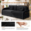 LLappuil Queen Size Pull Out Sofa Bed, Compact Loveseat Sofa Covertible Sofa Bed with USB Port, Side Pocket , Chenille Sofa Couch for Living Room Black
