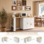 LLappuil Kitchen Island, Rolling Kitchen Island with Swivel Extendable Table, Mobile Kitchen Island Cart with Storage, Drawers & Shelves for Kitchen, Dining Room