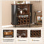 LLappuil 28" Wine Bar Cabinet, Coffee Bar Cabinet with 8-Grid Wine Rack, 5-Level Adjustable Shelves, 2 Glass Holders, 4 Hidden Storage Space