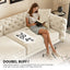 LLappuil Pull Out Sofa Bed King Size, 98" Tufted 3 Seat Sofa Convertible Sleeper Sofa Bed, Oversized 28" Deep Seat Velvet Sofa Couch for Living Room Beige